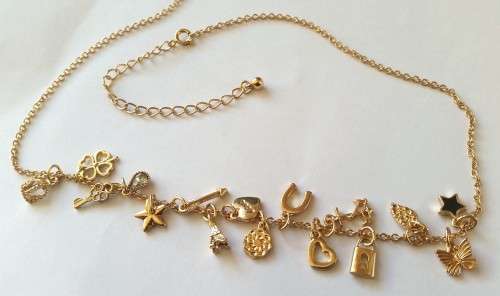 16 Charms / Pendants with a Chain