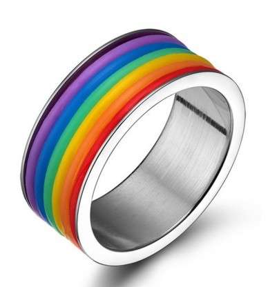 Rainbow Stainless Steel Band- Size 6/ 11/ 12