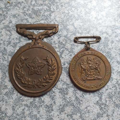 Brass General Service and 31 May 1961 Republic medals