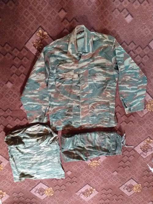 Original Greek Lizard Pattern Jacket (Large), T-Shirt (Large),Pants 36cm waist , all buttons intact
