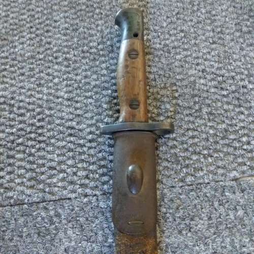 SAP Sanderson bayonet and Scabbard, stamped 1937.