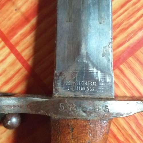 Swiss Elsener Schwyz bayonet with Scabbard and Frog
