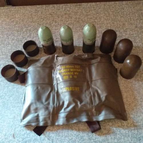 40mm Orange Target Smoke Grenade,  with bag  (INERT/ FFE)