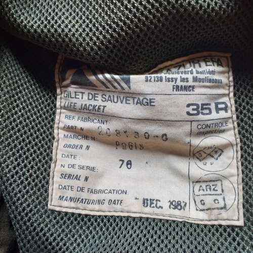 1987 French ( Pilot)Survival Jacket