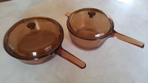 Vision CorningWare France 4 Piece set - Glass Pot and Pan wih lid cookware