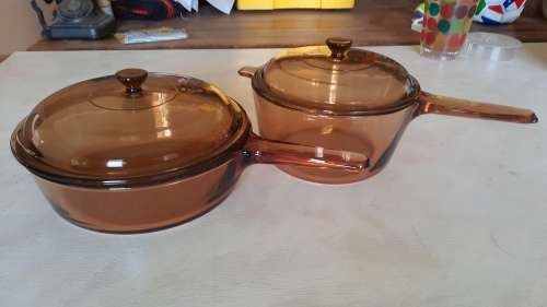 Vision CorningWare France 4 Piece set - Glass Pot and Pan wih lid cookware