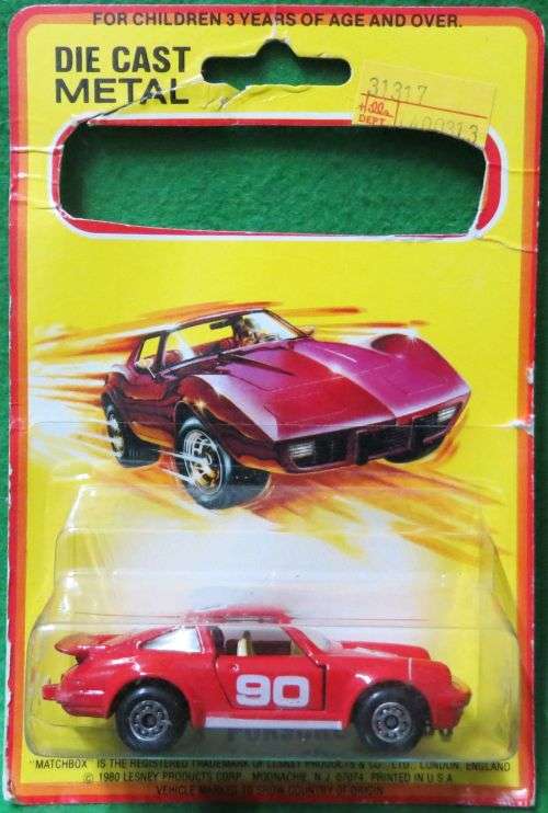 **MATCHBOX #3**PORSCHE TURBO**CARDED 1980**MADE IN ENGLAND**