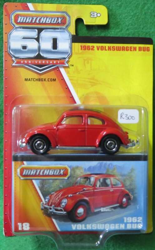 MATCHBOX 18 - 1962 VW BEETLE - MB 60TH ANN - CARDED 2012 - MADE IN THAILAND - COLLECTORS BOX