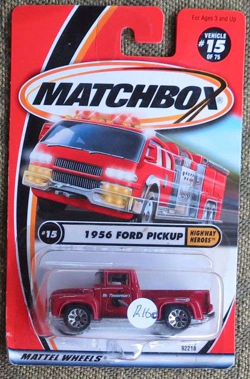 **MATCHBOX**1956 FORD PICK-UP**CARDED 2000**METAL BASE**SEALED PACK**WITH LOGO**