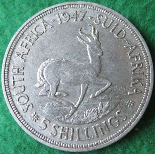 **SOUTH AFRICA**1947 - 5 SHILLING COIN**MINTAGE 305 600**STARTS @ R1 - NO RESERVE**