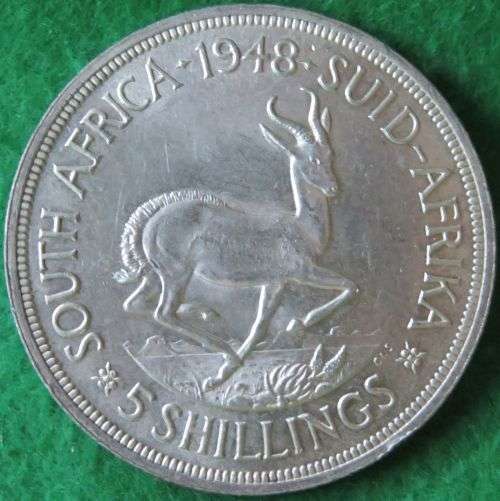 **SOUTH AFRICA**1948 - 5 SHILLING COIN**MINTAGE 781 992**STARTS @ R1 - NO RESERVE**