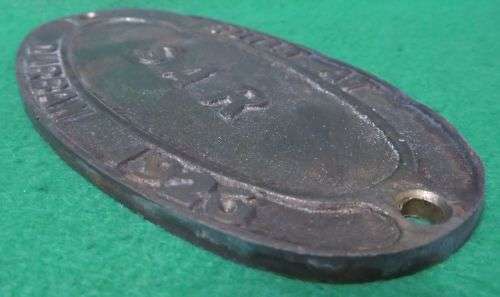 **VINTAGE**S A R TRAIN PLAQUE - BRASS**BUILT AT DURBAN 1926**