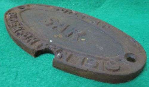 **ANTIQUE**S A R TRAIN PLAQUE - CAST IRON**BUILT AT BLOEMFONTEIN 1919**