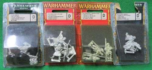 **VINTAGE**WARHAMMER**MINIATURE LEAD FIGURINES**4 PACKS - STILL SEALED**
