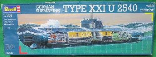 **REVELL**MODEL KIT**GERMAN SUBMARINE - TYPE XXI U 2540**WITH INTERIOR**530MM LONG**1/144**