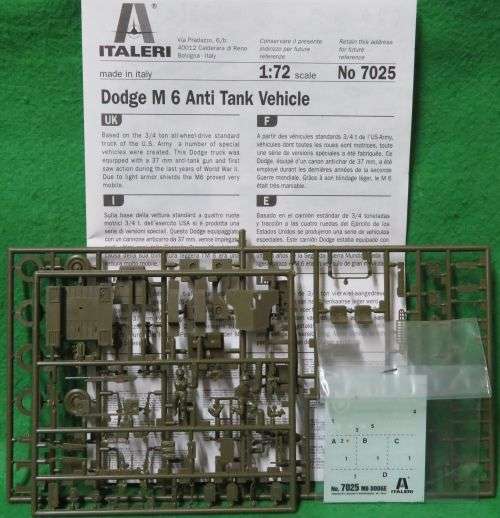**ITALERI**MODEL KIT**DODGE M6 ANTI-TANK VEHICLE**WITH 3 FIGURES**1/72**