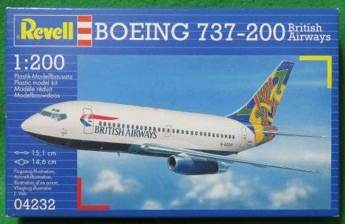 **REVELL**MODEL KIT**BOEING 737-200 BRITISH AIRWAYS**MODEL LENGTH +-151MM**1/200**