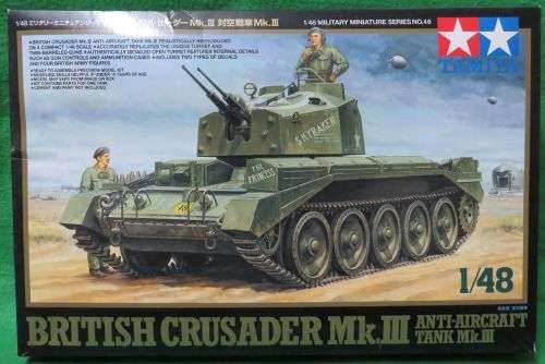 **TAMIYA**MODEL KIT**BRITISH CRUSADER MK.111**1/48**VINTAGE**LENGTH +- 12CM**WITH 4 FIGURES**