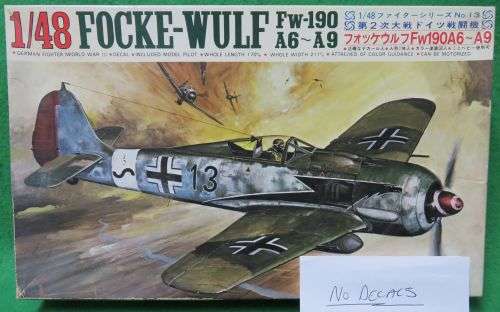 **FUJIMI**MODEL KIT**FOCKE-WULF FW-190 A6-A9**VINTAGE**1/48**MODEL LENGTH+-17CM**NO DECALS**