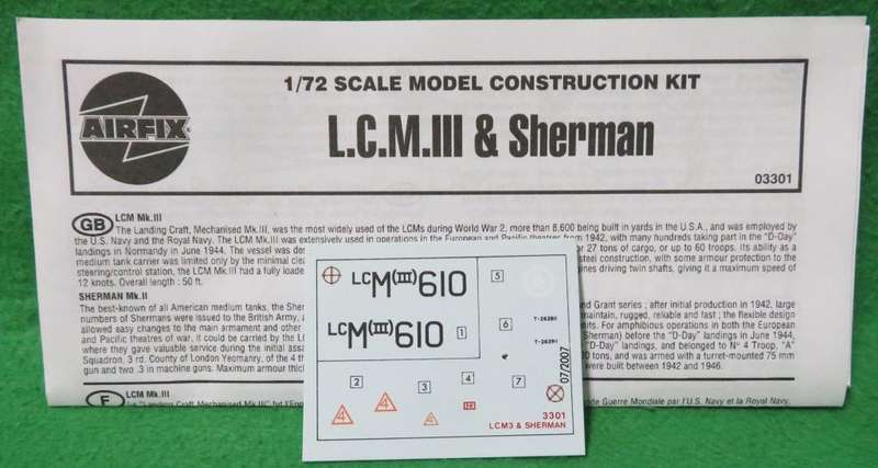 **AIRFIX**MODEL KIT**LCM & SHERMAN TANK**VINTAGE**1/76**