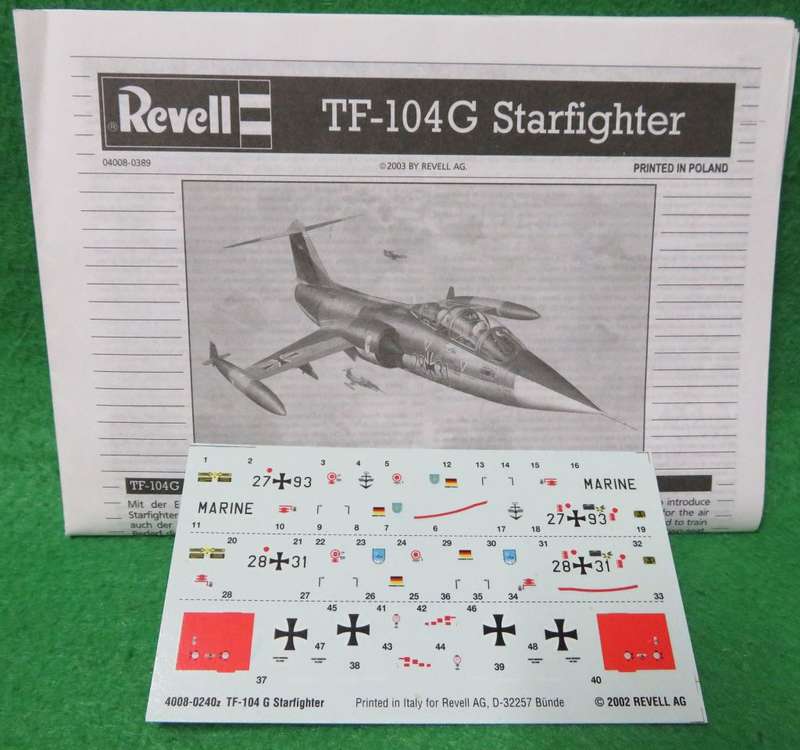 **REVELL**MODEL KIT**TF-104 G STARFIGHTER**VINTAGE**1/144**MODEL LENGTH +-11.6CM**