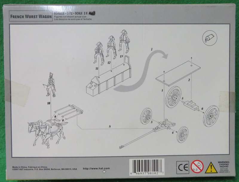 **HAT**MODEL KIT**3 X SETS - FRENCH WURST WAGON**VINTAGE**1/72**