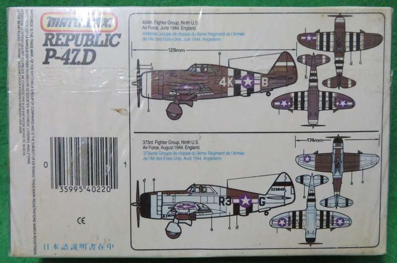 **MATCHBOX**MODEL KIT*REPUBLIC THUNDERBOLT P-47.D**VINTAGE**1/72**