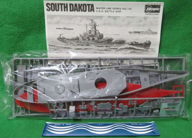 **HASEGAWA**MODEL KIT**SOUTH DAKOTA - USA BATTLE SHIP**VINTAGE**1/700**MODEL +-30CM**