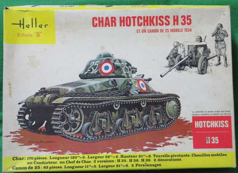 **HELLER**MODEL KIT**CHAR HOTCHKISS H 35 & CANON**VINTAGE**1/35**