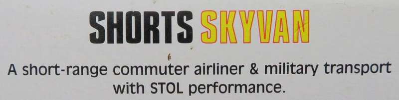 **AIRFIX**MODEL KIT**SHORTS SKYVAN**VINTAGE**1/72**LENGTH +-17CM**