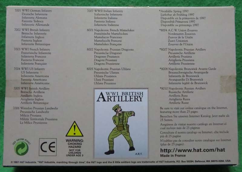 **HAT**MODEL KIT**WWI BRITISH ARTILLERY - 33 PIECES**1/72**VINTAGE**