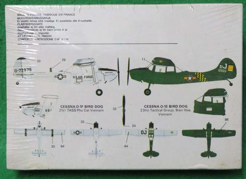 **AIRFIX**MODEL KIT**BIRD DOG 0-1E/F**1/72**VINTAGE**LENGTH +-10.7CM**