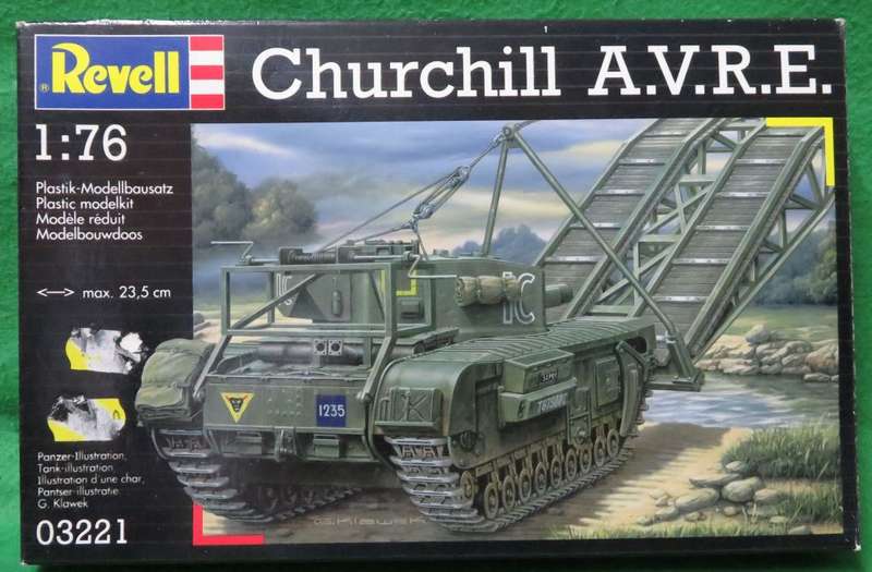**REVELL**MODEL KIT**CHURCHILL ROYAL ENGINEERS**VINTAGE**1/76**LENGTH MAX 23.5CM**