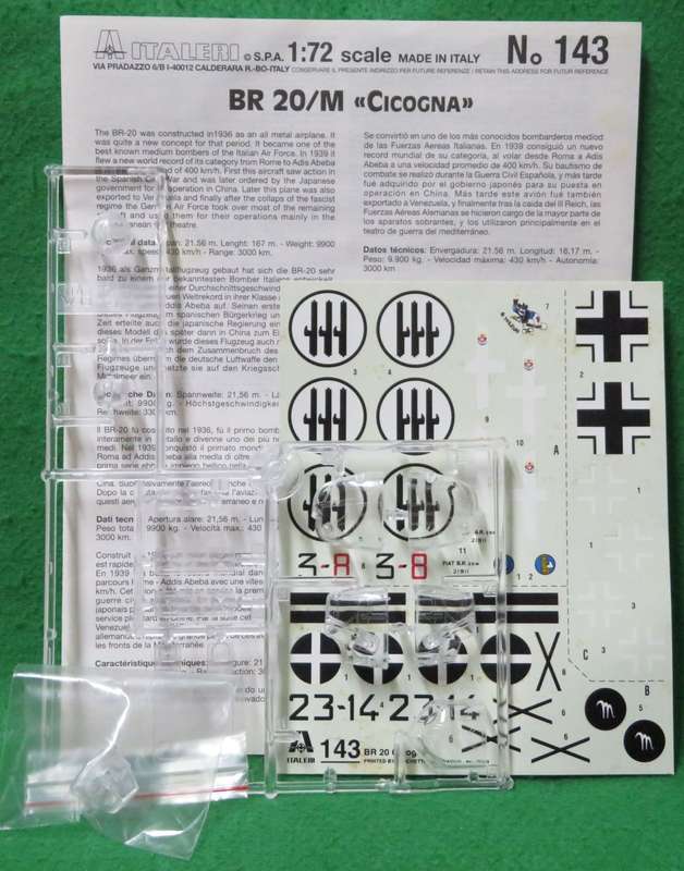 **ITALERI**MODEL KIT**BR20/M CICOGNA - ITALIAN MEDIUM BOMBER**VINTAGE**1/72**LENGTH +-23CM**