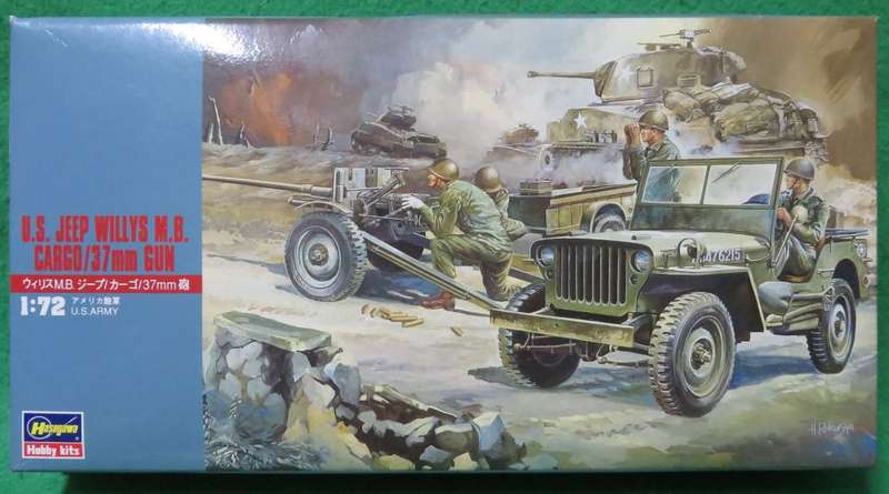 **HASEGAWA**MODEL KIT**U.S. JEEP WILLYS M.B. CARGO/37mm GUN**1/72**