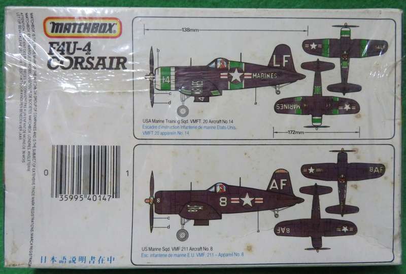 **MATCHBOX**MODEL KIT**F4U-4 CORSAIR**VINTAGE**1/72**