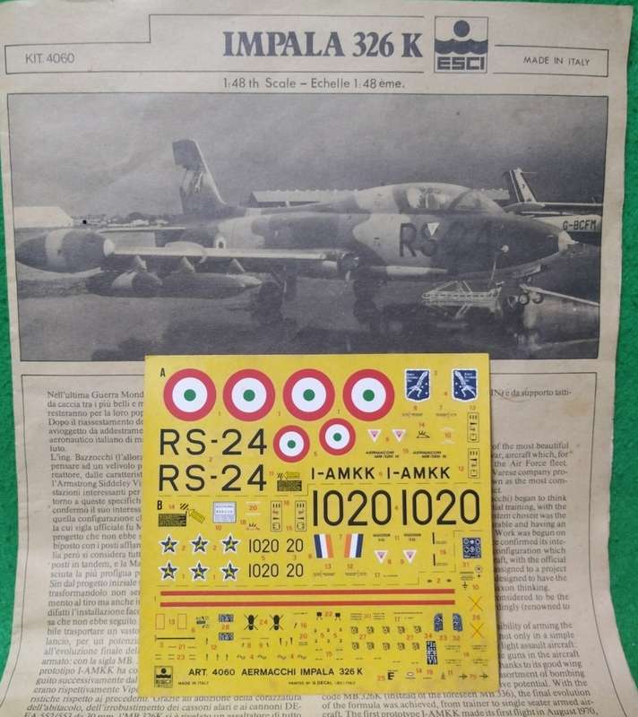 **ESCI**Model kit**SAAF decals included**AERMACCHI MB-326K IMPALA**Vintage**Scale 1/48**