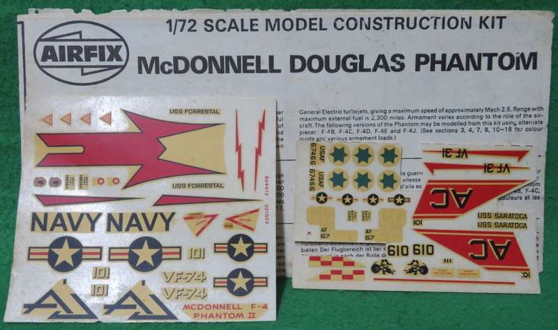 **Airfix**Model kit**McDonnell F-4 Phantom**Vintage**Scale 1/72**