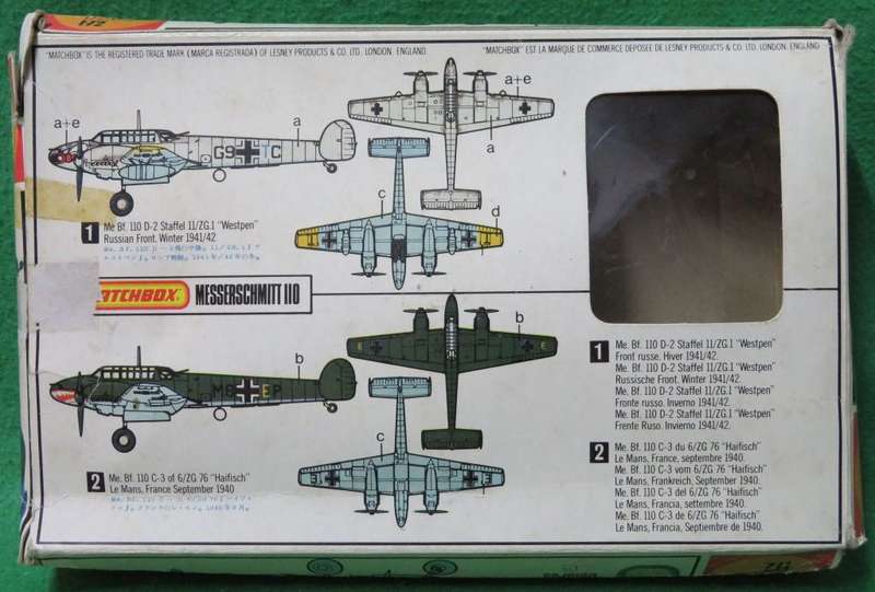 **Matchbox**Model kit**Messerschmitt Bf. 110 D-2/C-3**1/72**Vintage**