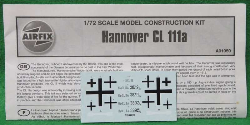 **Airfix**Model kit**Hannover CL.111a**Vintage**1/72**