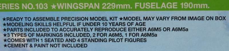 **Tamiya**Model kit**Mitsubishi A6M5/5a Zero Fighter (ZEKE)**1/148**Length +-23cm**