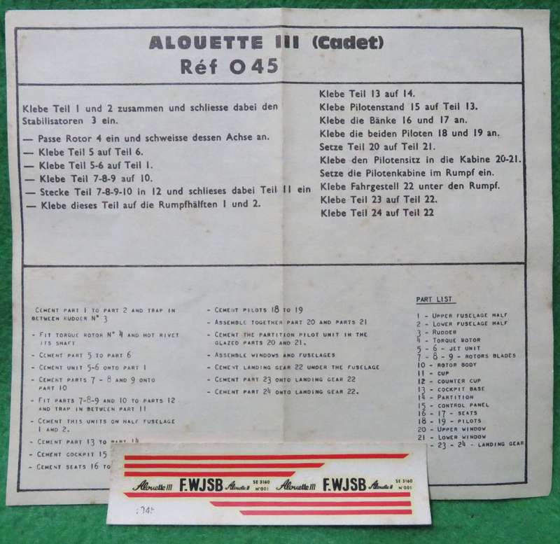 **Heller**Model kit**SA 319 Alouette III**Vintage**1/100**