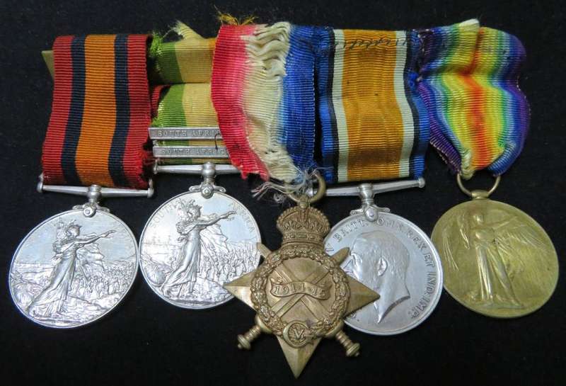 **Boer War & WWI Medal set**All medals issued to H.L. Harpur**With 3 spare ribbons**