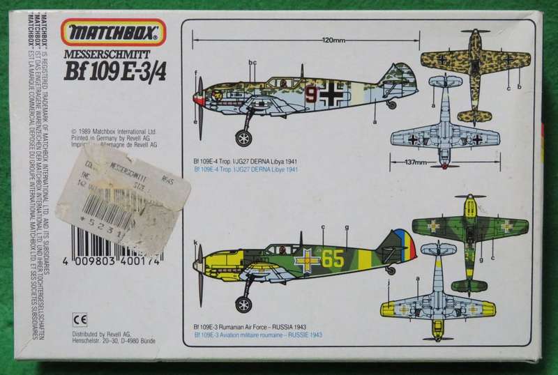 **Matchbox**Model kit**Messerschmitt Bf 109 E-3/4**Vintage**1/72**Box still sealed**