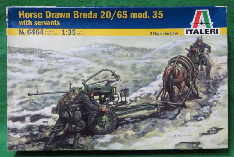 **Italeri**Model kit**Horse Drawn Breda 20/65 mod. 35**Vintage**1/35**With 3 figures**