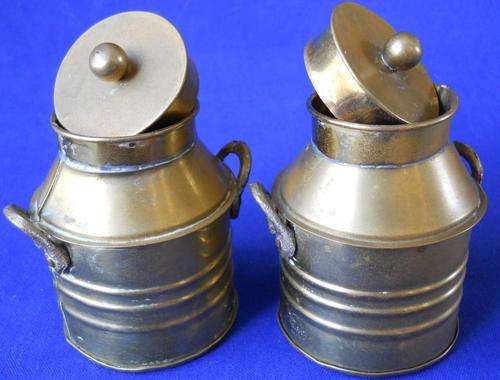 ***COPPER MILK CANS***SET OF 2***ORNAMENTS***PLEASE SEE PICS***