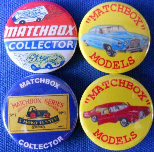 ***SERIOUS COLLECTORS**MATCHBOX MOKO LESNEY***COLLECTORS BADGE SET OF 4***NEW***