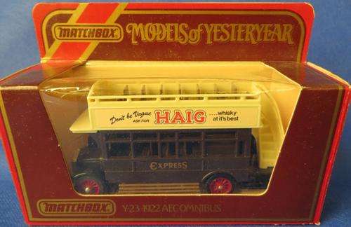 **1922 AEC OMNIBUS**MATCHBOX MOY 23**HAIG WHISKY**SCALE 1:72**BOXED 1984**