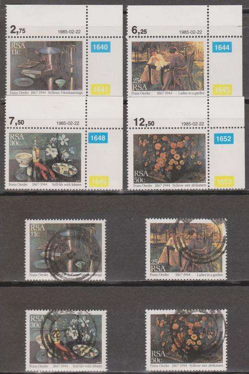 **RSA**PAINTINGS - FRANS DAVID OERDER**MAXI CARDS + MINT + CTO SET OF STAMPS**