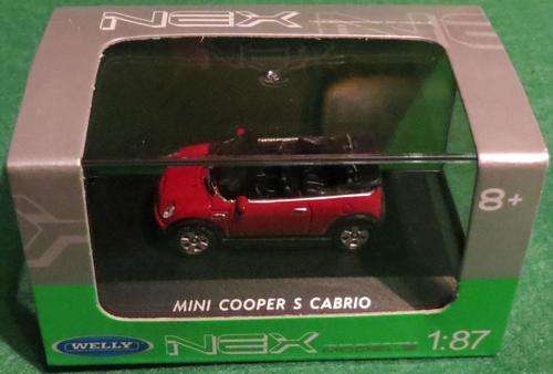 **MINI COOPER S CABRIOLET**SCALE 1/87**WELLY NEX MODELS**IN PVC CASING**